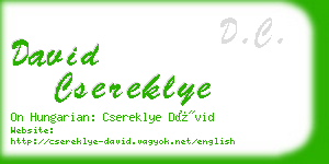 david csereklye business card